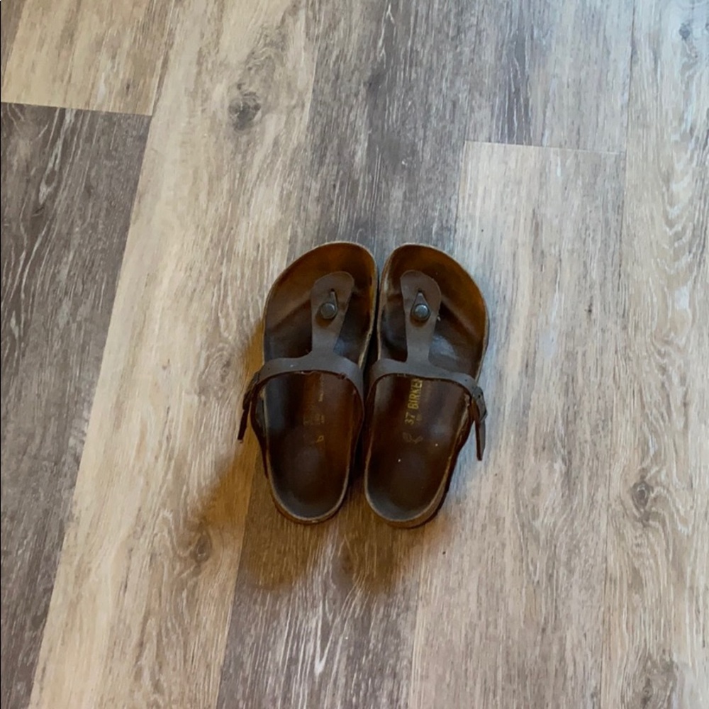 Brown Birkenstock’s sandals